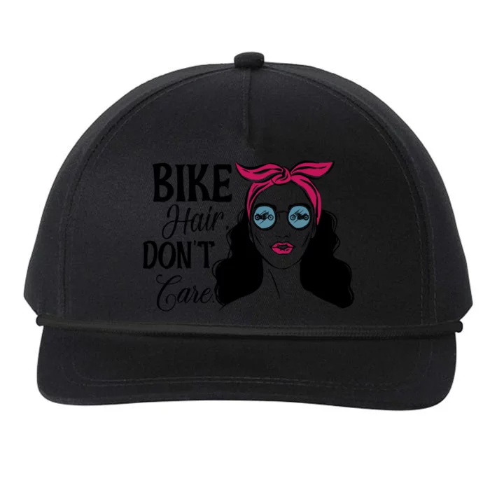 Biker Hair Don't Care Gift For Bike Lovers Messy Bun Gift Snapback Five-Panel Rope Hat