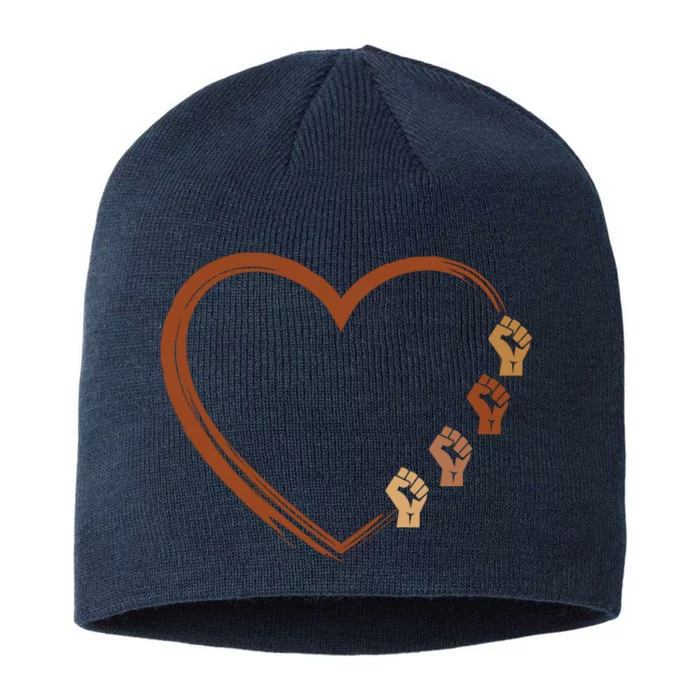 Black History Diversity Heart 8 1/2in Sustainable Knit Beanie