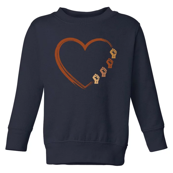 Black History Diversity Heart Toddler Sweatshirt