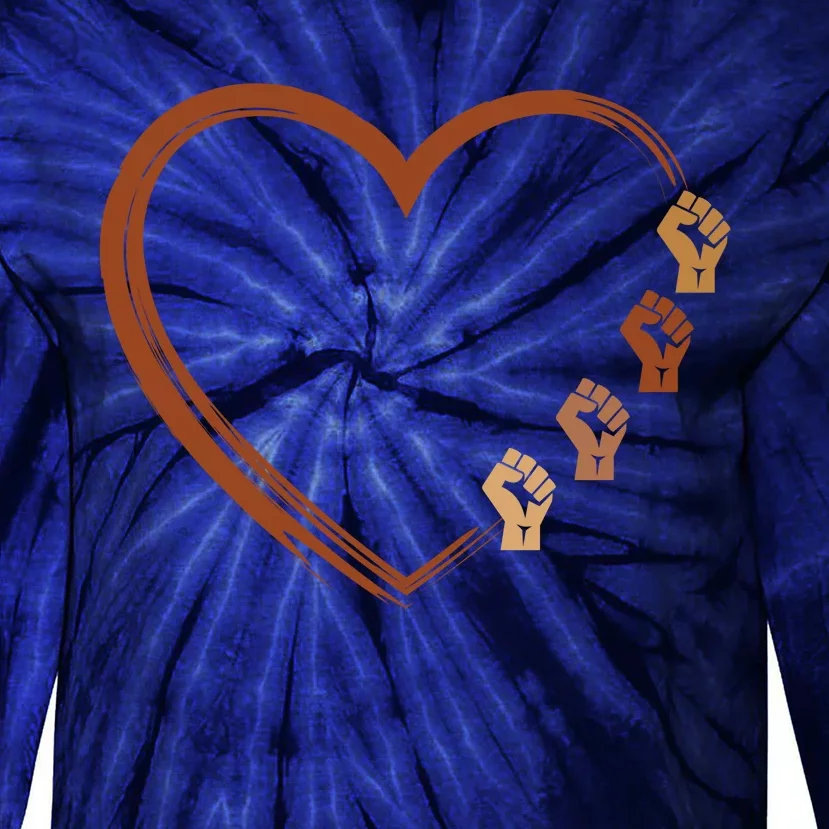 Black History Diversity Heart Tie-Dye Long Sleeve Shirt