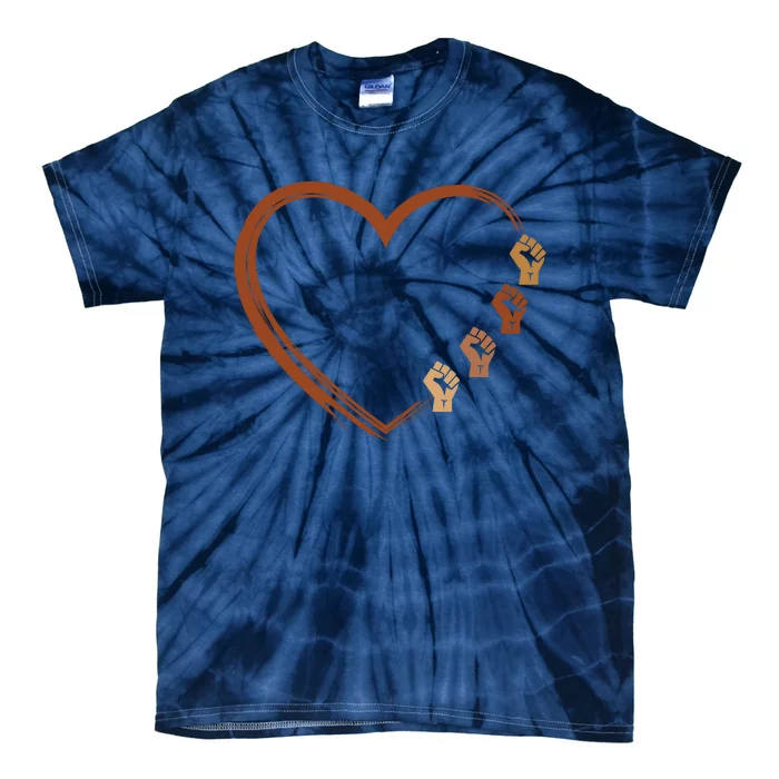 Black History Diversity Heart Tie-Dye T-Shirt