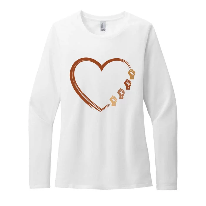 Black History Diversity Heart Womens CVC Long Sleeve Shirt