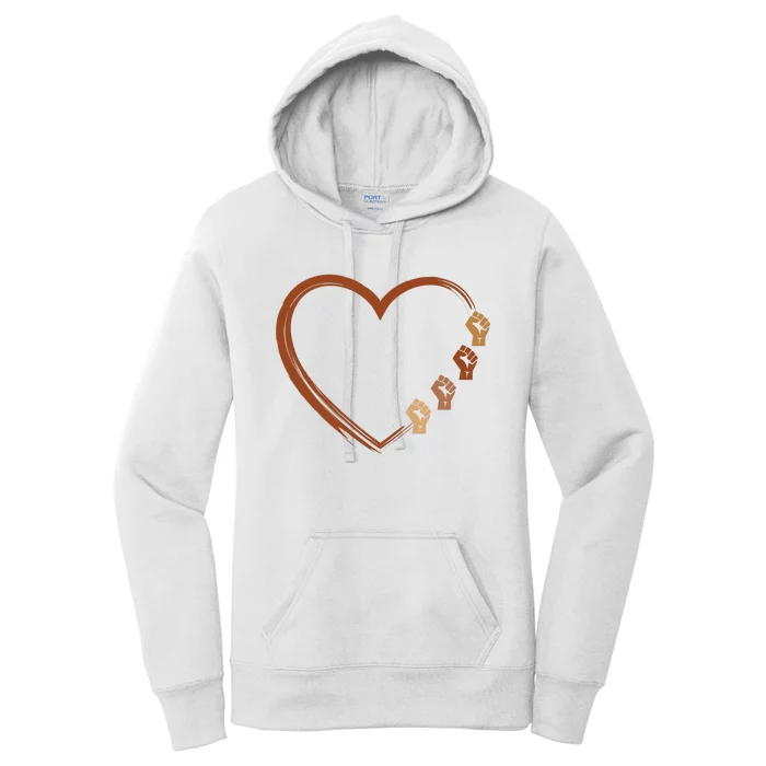 Black History Diversity Heart Women's Pullover Hoodie