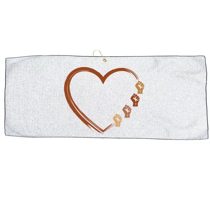 Black History Diversity Heart Large Microfiber Waffle Golf Towel