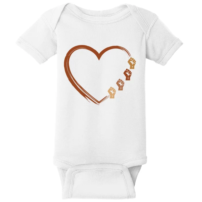 Black History Diversity Heart Baby Bodysuit