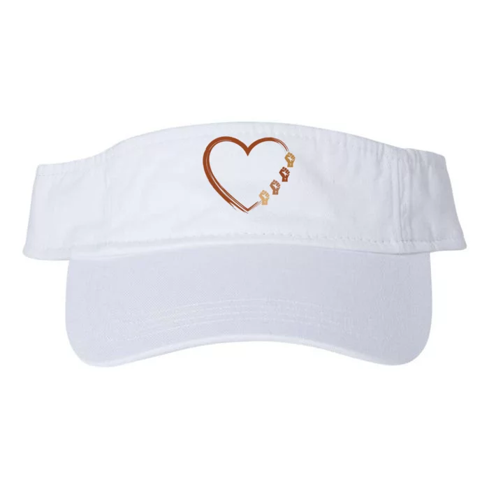 Black History Diversity Heart Valucap Bio-Washed Visor