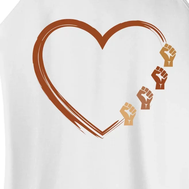 Black History Diversity Heart Women’s Perfect Tri Rocker Tank