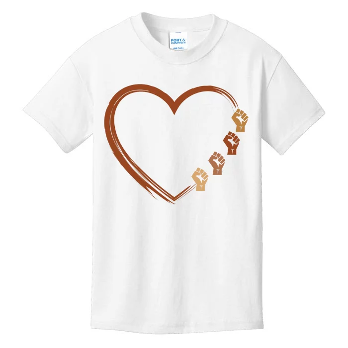 Black History Diversity Heart Kids T-Shirt