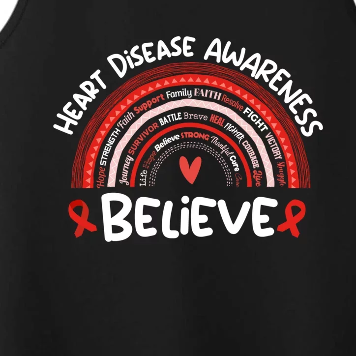 Believe Heart Disease Awareness Month Gift Heart Disease Gift Performance Tank