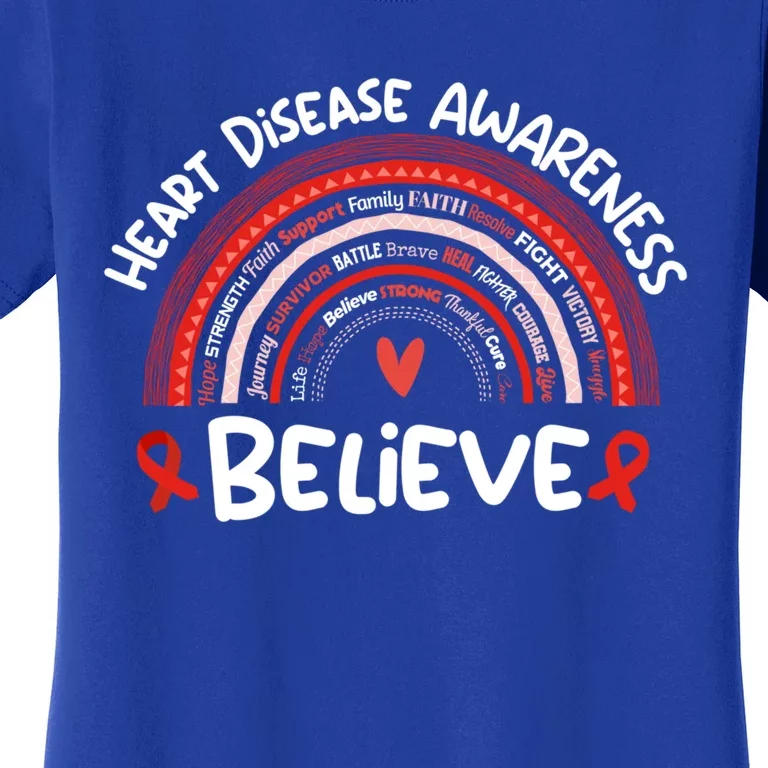 Believe Heart Disease Awareness Month Gift Heart Disease Gift Women's T-Shirt