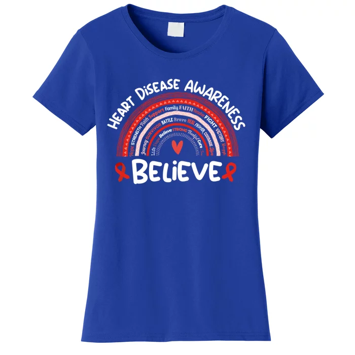 Believe Heart Disease Awareness Month Gift Heart Disease Gift Women's T-Shirt