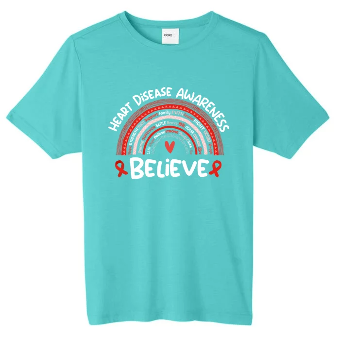 Believe Heart Disease Awareness Month Gift Heart Disease Gift ChromaSoft Performance T-Shirt