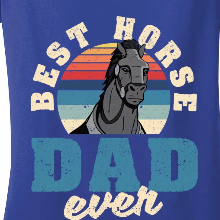 Best Horse Dad Ever Funny Riding FatherS Day Rider Gift Women's V-Neck T-Shirt