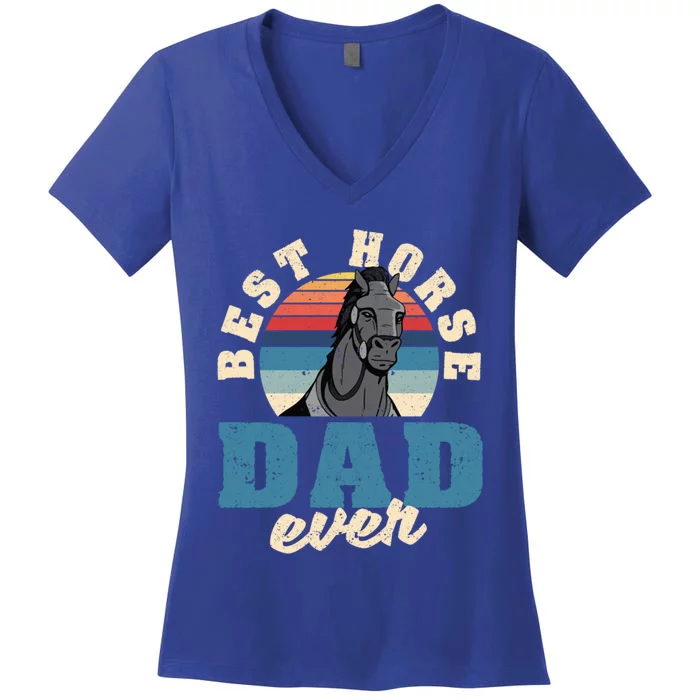 Best Horse Dad Ever Funny Riding FatherS Day Rider Gift Women's V-Neck T-Shirt