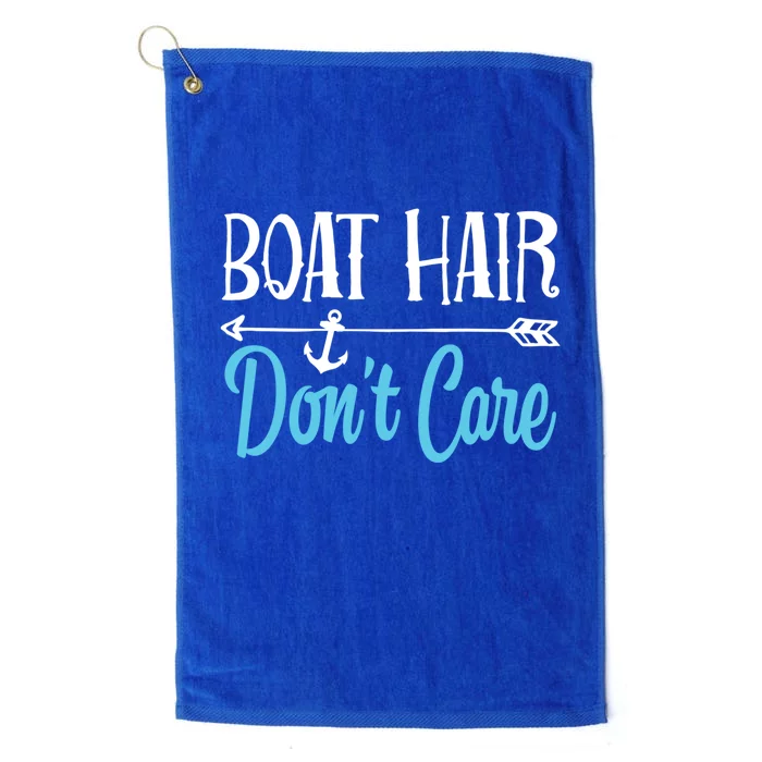 Boat Hair Don't Care Meaningful Gift Boating Sailing Lake Fishing Men Platinum Collection Golf Towel