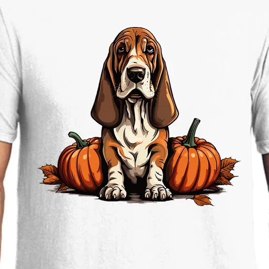 Basset Hound Dog Pumpkin Lazy Halloween Party Costume Pajama Set