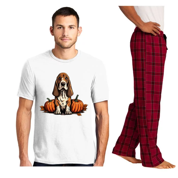 Basset Hound Dog Pumpkin Lazy Halloween Party Costume Pajama Set