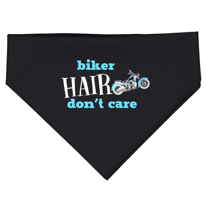 Biker Hair Don't Care Gift USA-Made Doggie Bandana