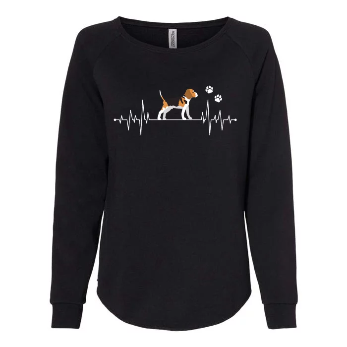 Beagle Heartbeat Dog Lover Funny Womens California Wash Sweatshirt