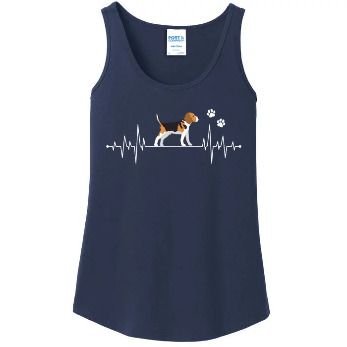 Beagle Heartbeat Dog Lover Funny Ladies Essential Tank