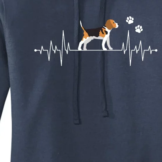 Beagle Heartbeat Dog Lover Funny Women's Pullover Hoodie