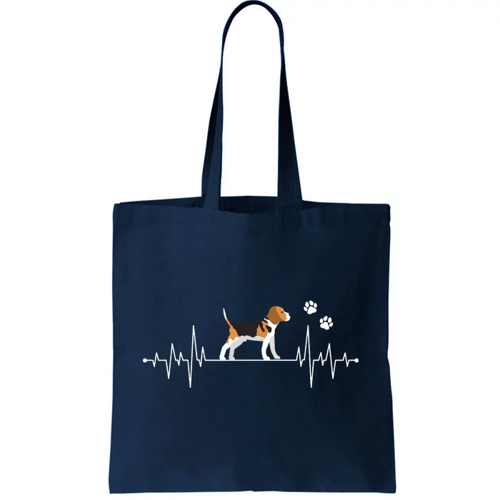 Beagle Heartbeat Dog Lover Funny Tote Bag