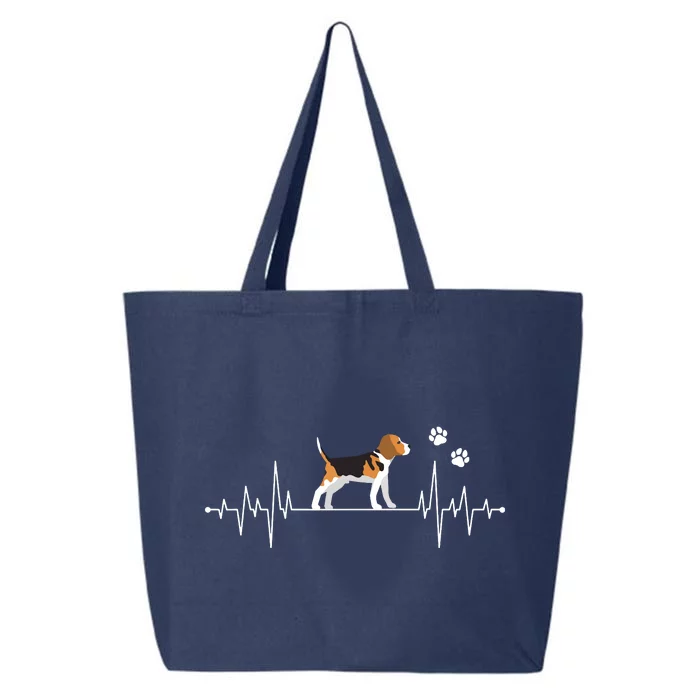 Beagle Heartbeat Dog Lover Funny 25L Jumbo Tote