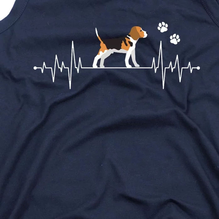 Beagle Heartbeat Dog Lover Funny Tank Top