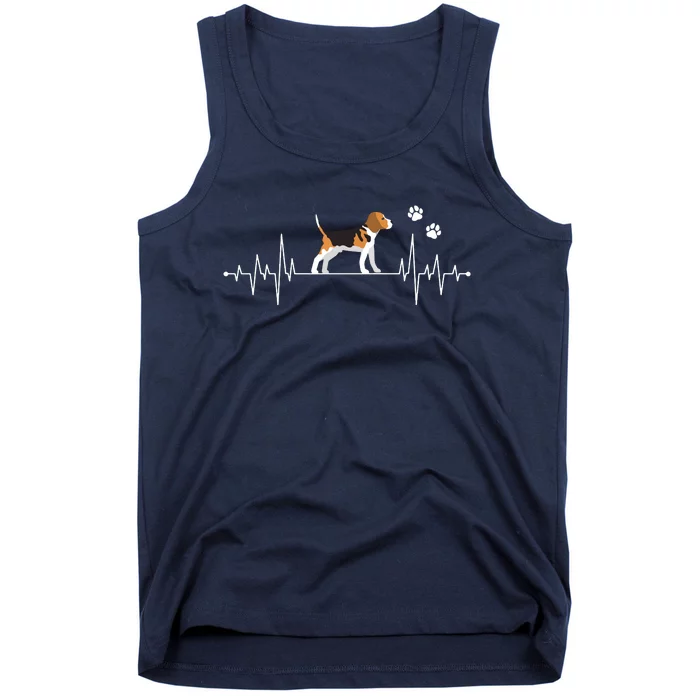 Beagle Heartbeat Dog Lover Funny Tank Top