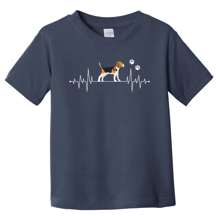 Beagle Heartbeat Dog Lover Funny Toddler T-Shirt