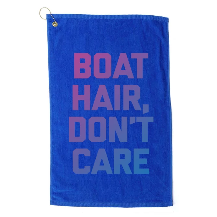 Boat Hair Dont Care Gift Funny Cruise Vacation Boat Gift Platinum Collection Golf Towel