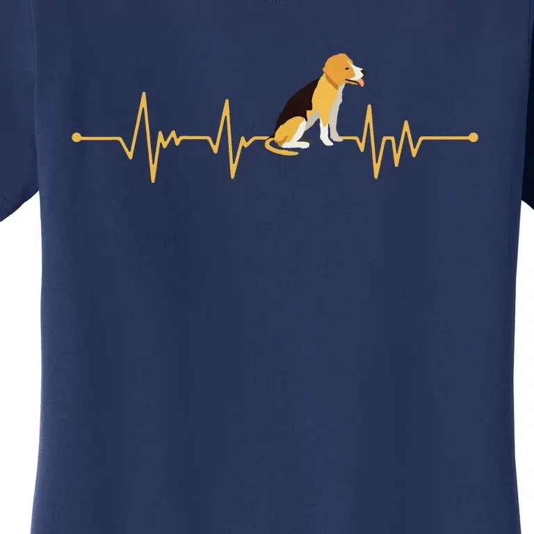 Beagle Heartbeat Dog Lover Funny Women's T-Shirt