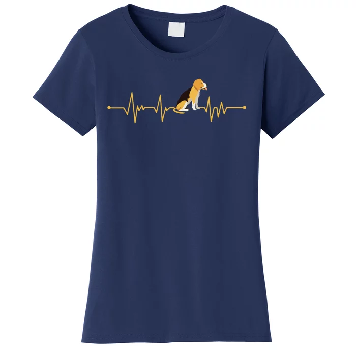 Beagle Heartbeat Dog Lover Funny Women's T-Shirt