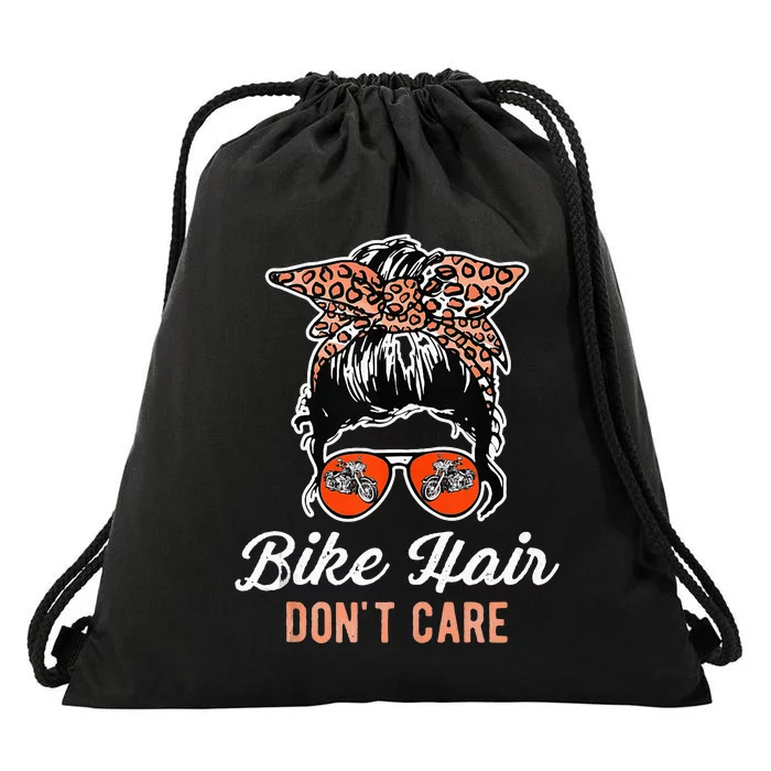 Bike Hair Dont Care Motorcycle Rider Biker Drawstring Bag