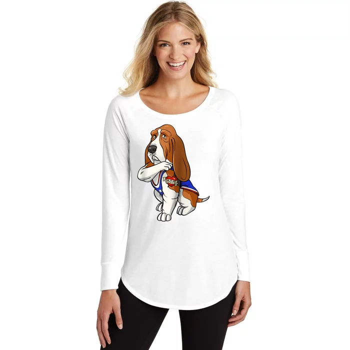 Basset Hound Dog Love Mom Puppy Owner Women's Perfect Tri Tunic Long Sleeve Shirt