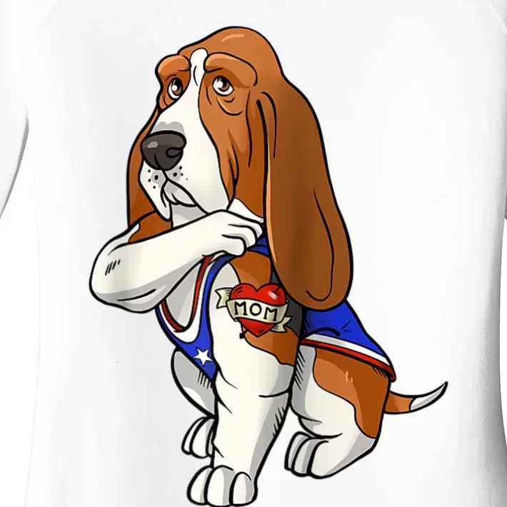 Basset Hound Dog Love Mom Puppy Owner Women's Perfect Tri Tunic Long Sleeve Shirt