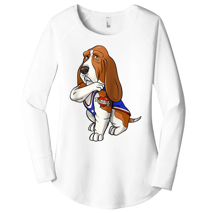 Basset Hound Dog Love Mom Puppy Owner Women's Perfect Tri Tunic Long Sleeve Shirt