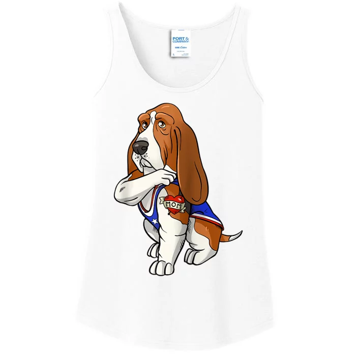 Basset Hound Dog Love Mom Puppy Owner Ladies Essential Tank