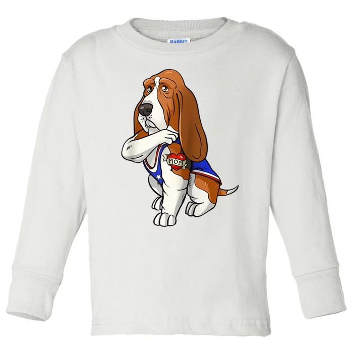 Basset Hound Dog Love Mom Puppy Owner Toddler Long Sleeve Shirt