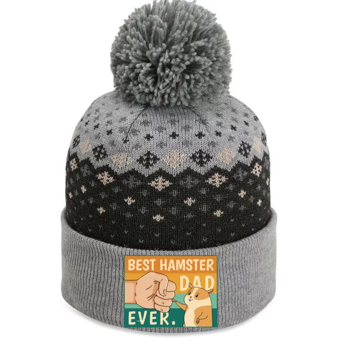 Best Hamster Dad Ever Retro The Baniff Cuffed Pom Beanie