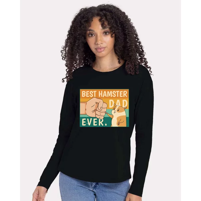 Best Hamster Dad Ever Retro Womens Cotton Relaxed Long Sleeve T-Shirt