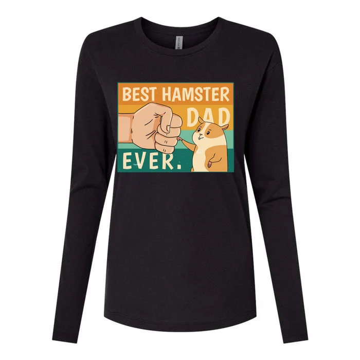 Best Hamster Dad Ever Retro Womens Cotton Relaxed Long Sleeve T-Shirt