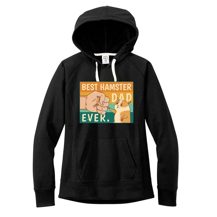 Best Hamster Dad Ever Retro Women's Fleece Hoodie