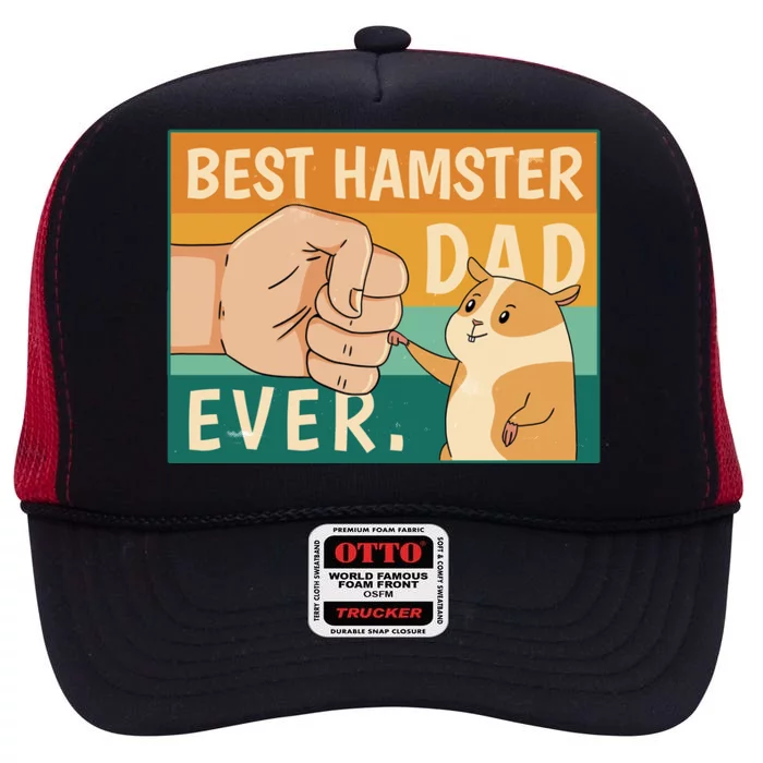 Best Hamster Dad Ever Retro High Crown Mesh Trucker Hat