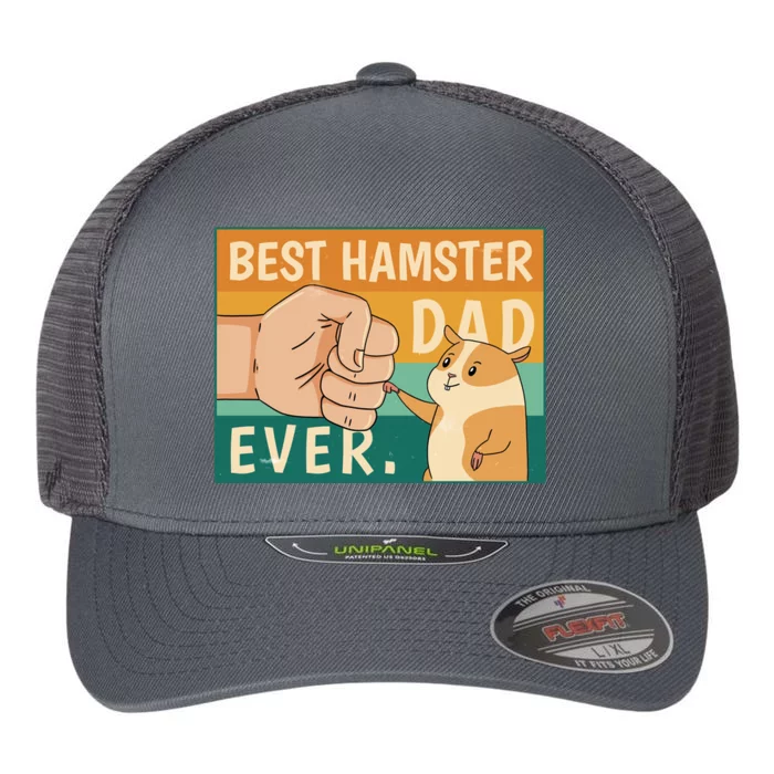 Best Hamster Dad Ever Retro Flexfit Unipanel Trucker Cap