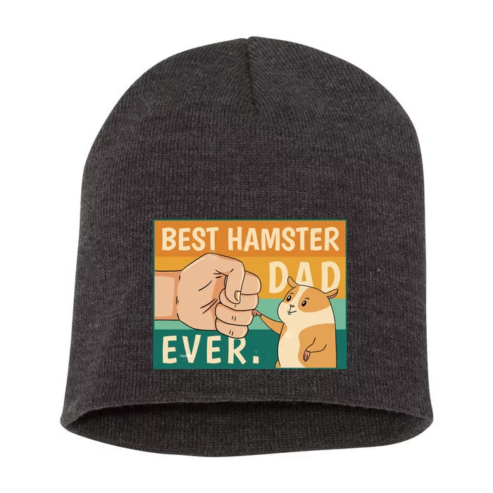 Best Hamster Dad Ever Retro Short Acrylic Beanie