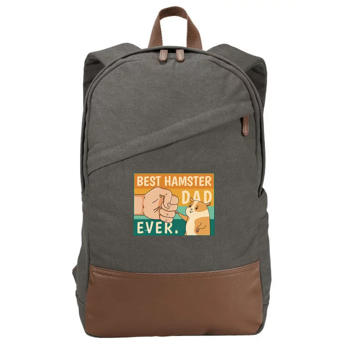 Best Hamster Dad Ever Retro Cotton Canvas Backpack