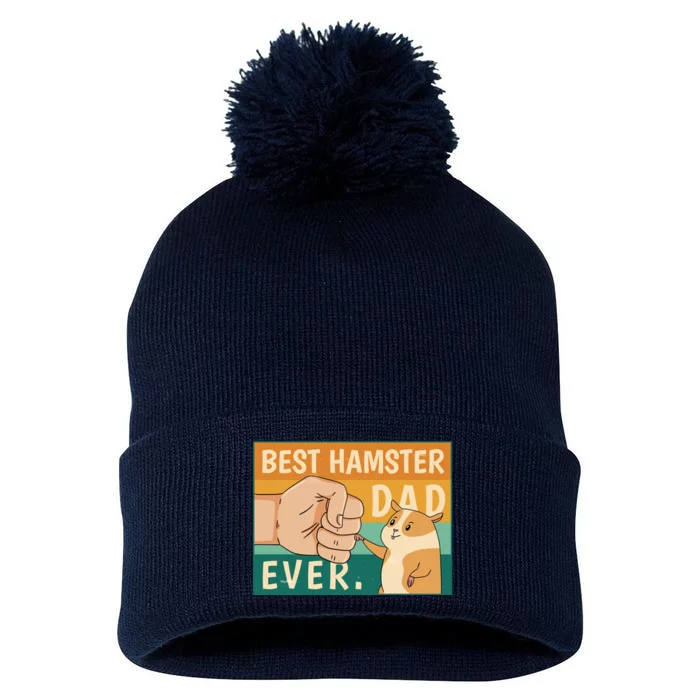 Best Hamster Dad Ever Retro Pom Pom 12in Knit Beanie