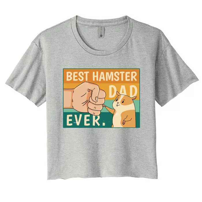 Best Hamster Dad Ever Retro Women's Crop Top Tee