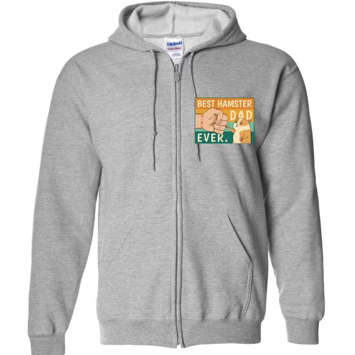 Best Hamster Dad Ever Retro Full Zip Hoodie